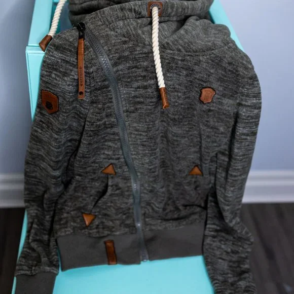 XS Super rare fleece Imported from Germany Naketano Side Zip Hoodie. - Picture 2 of 4